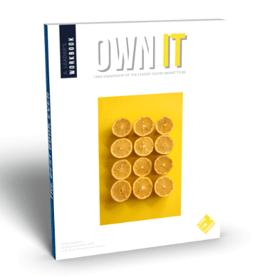Magazine cover titled 'OWN IT' with a yellow grid of coins.